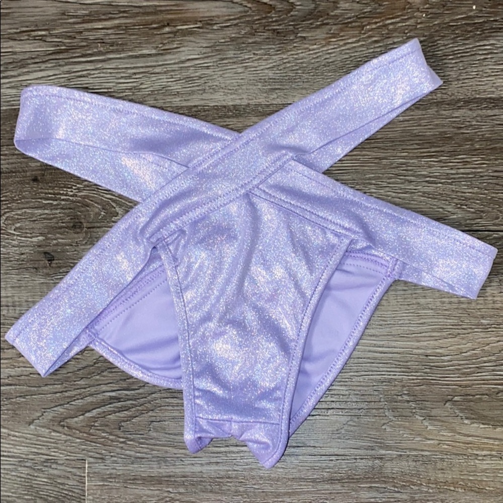 Iheartraves Purple Holographic Grey Bottoms Size S